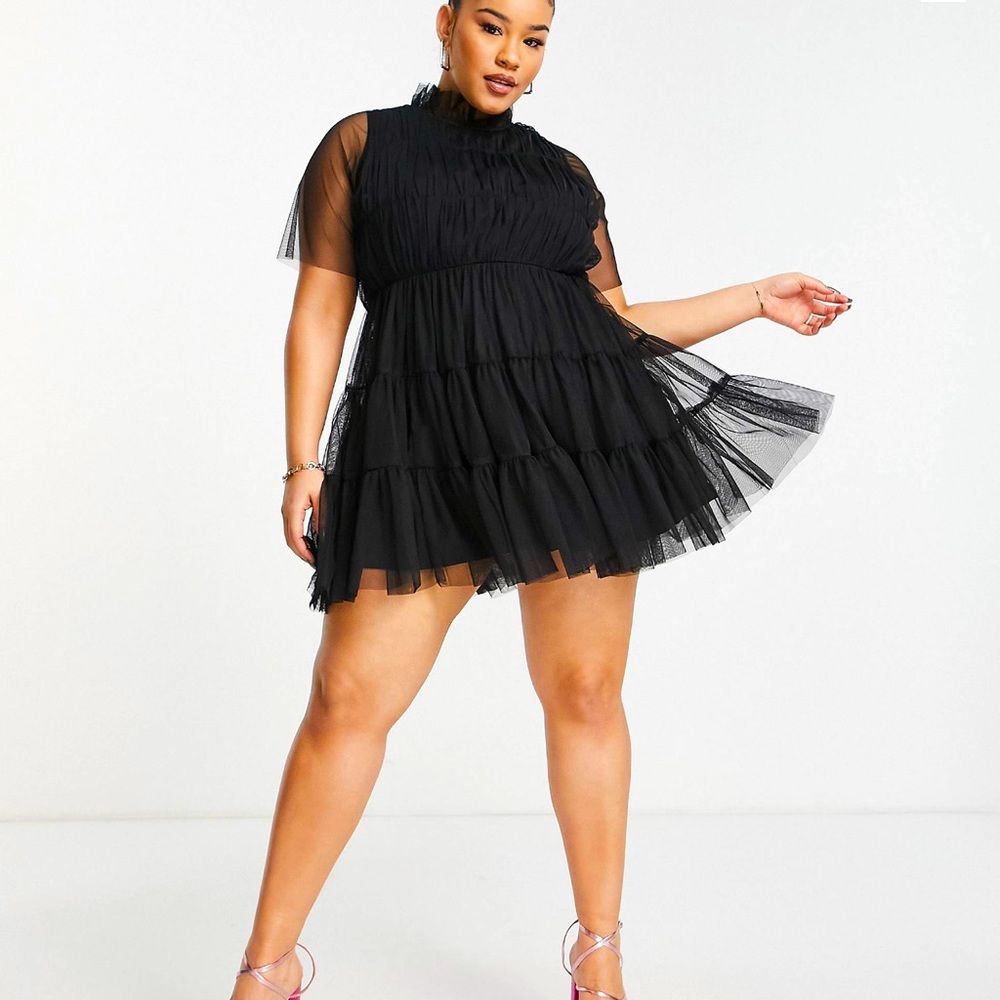 Lace & Beads Plus Aline Mini Dress